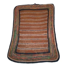 Fuzzy Crocheted Striped Blanket Toddler Bed Crib