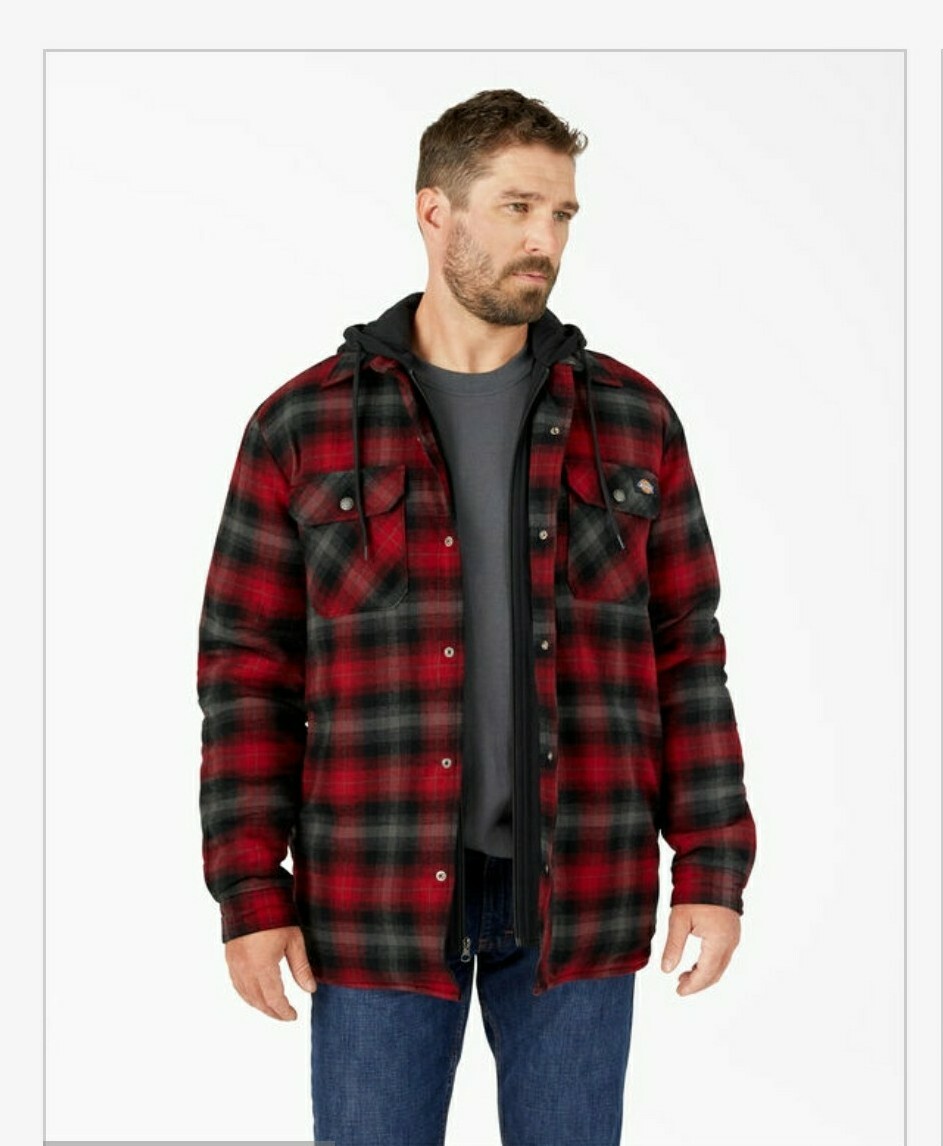 Dickies Hooded Performance Work jacket Black Red … - image 1