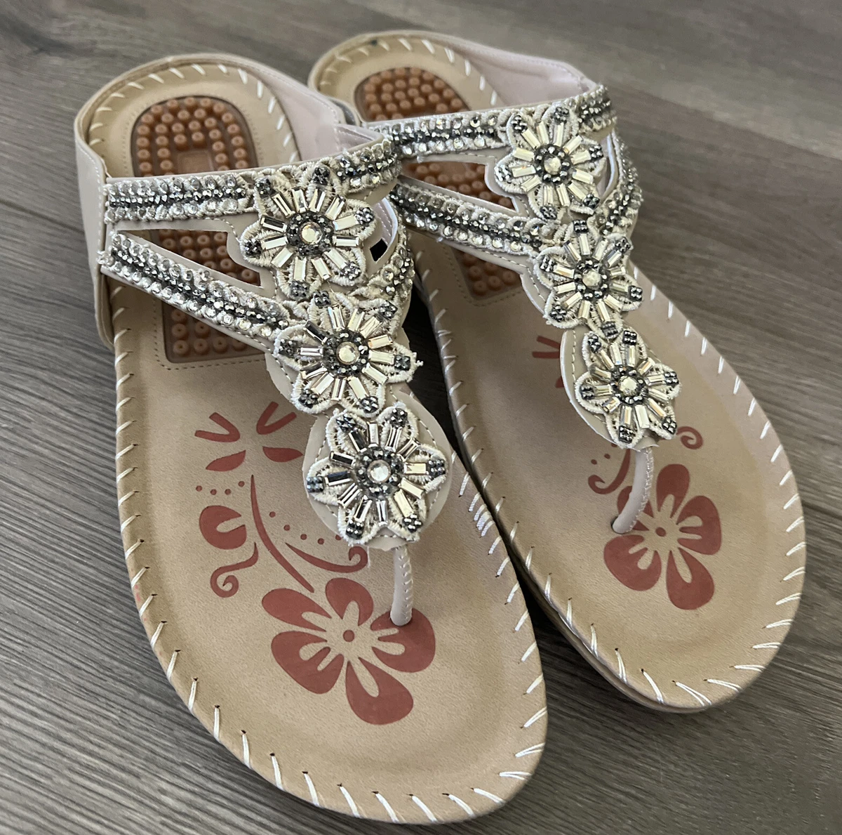 Womens Embellished Comfort Sandal