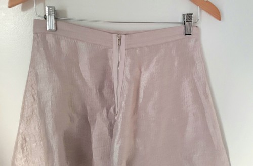 Top Shop Sz S Pink Shimmer High Waist Flare Skirt - Picture 7 of 16