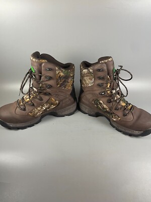 MENS WOOD N STREAM CAMO CANVAS OUTDOOR HUNTING BOOTS sz 11M  display picture 1