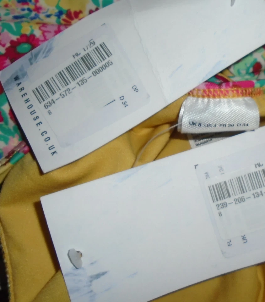 Conjunto de bikini con volantes florales Warehouse talla 12 y calzoncillos con corbata talla 10 etiquetas nuevas nuevo con etiquetas Foto 3 de 3