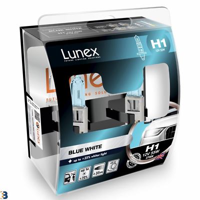 Lunex H1 448 Blue White 3700K whiter light 12V 55W Car Headlight Bulbs Twin