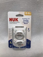 Nuk Pacifier 2pk Orthodontic Pacifier Binky Soothie Safari Jungle Elephant 0-6M