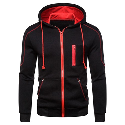 Mens Zip Up Hoodie Jacket Plain Full Zipper Hooded Fleece Sweatshirt Athletic - Picture 27 of 79