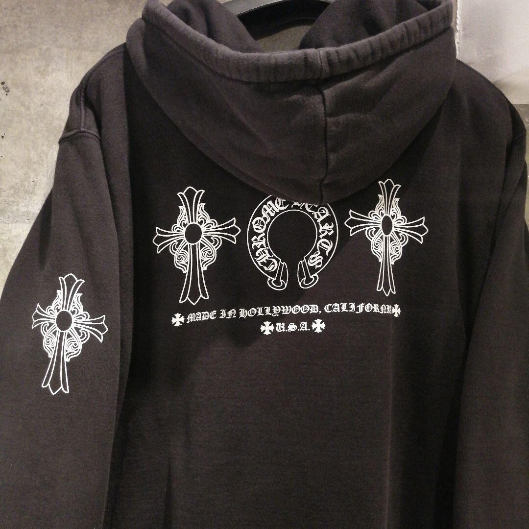 Pull Capuche Chrome Hearts Logo Fer à Cheval - Homme Taille M, Coton Blanc/noir