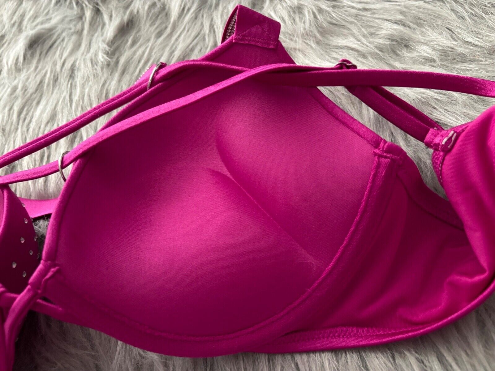 Victoria's Secret Swim Bikini Set Bombshell Top Thong Bottom Shine Strap Nwt