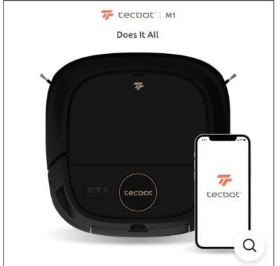 Tecbot M1 Self-Rinsing Sweeper And Mopping  Robot Vacuum Cleaner