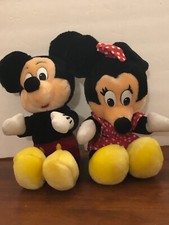 Vintage Disneyland Disney World Mickey Minnie Mouse Plush Set Stuffed Animal