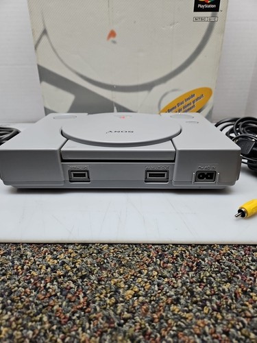 PS1 Sony PlayStation One Console With Box 2 Controllers, Tested - Picture 5 of 19
