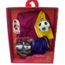 Our Generation - Team Player Soccer Outfit/Playset - Accessory Set for 18" Dolls
