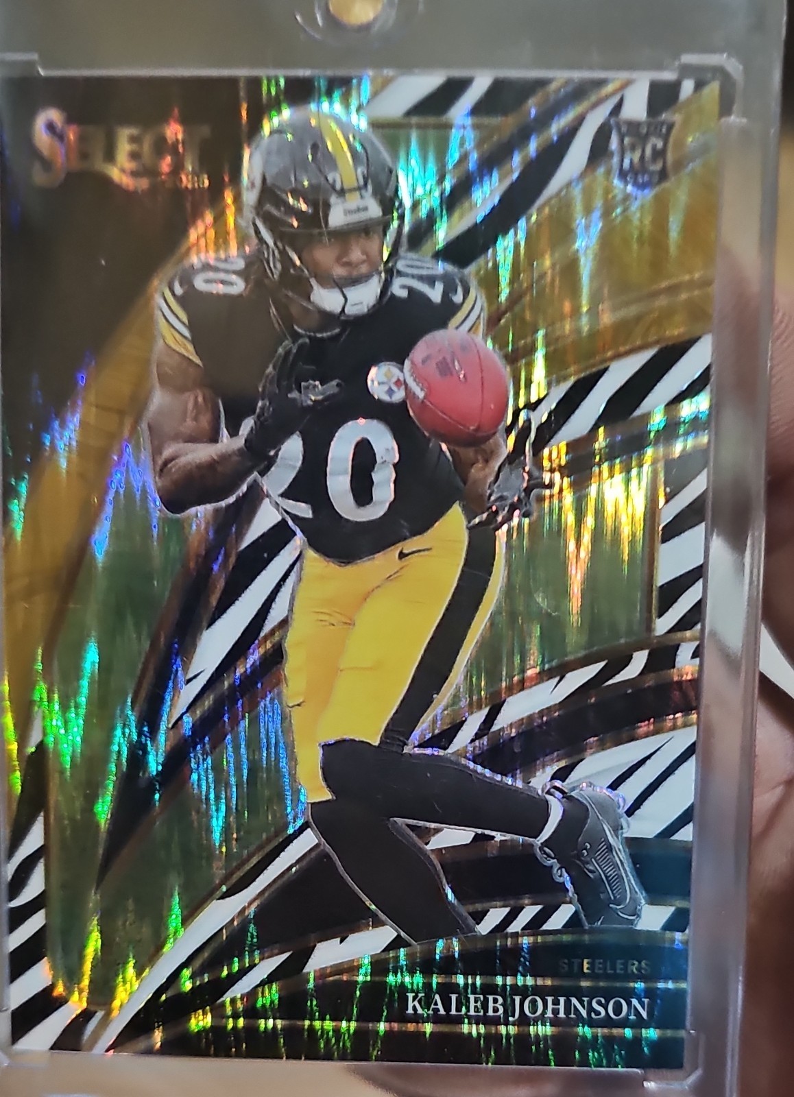 2025 Panini Select - Club Level Kaleb Johnson #252 Zebra Prizm (RC)