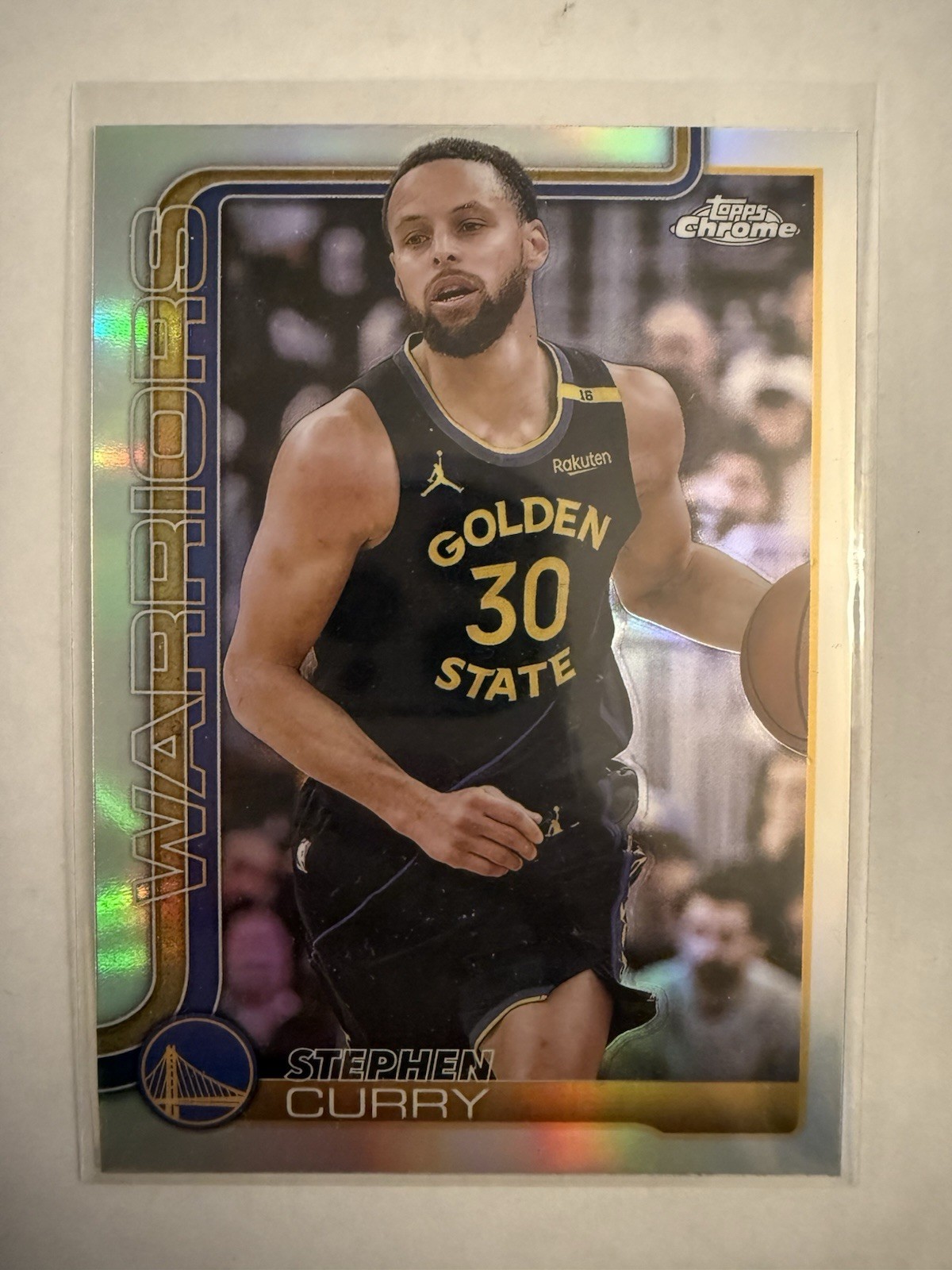 2025-26 Topps Chrome Stephen Curry Silver Refractor #201 Golden State Warriors