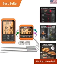 Ultimate 1000ft Wireless Meat Thermometer - Precision Grilling & Smoking with...