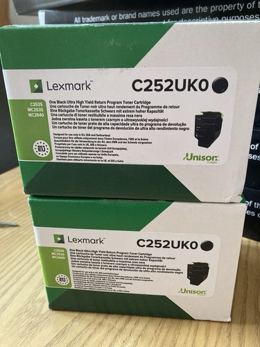Original Lexmark C252UK0 Black Return Program Toner Cartridge x 2 ( Lot of 2) - 第 1/4 張圖片