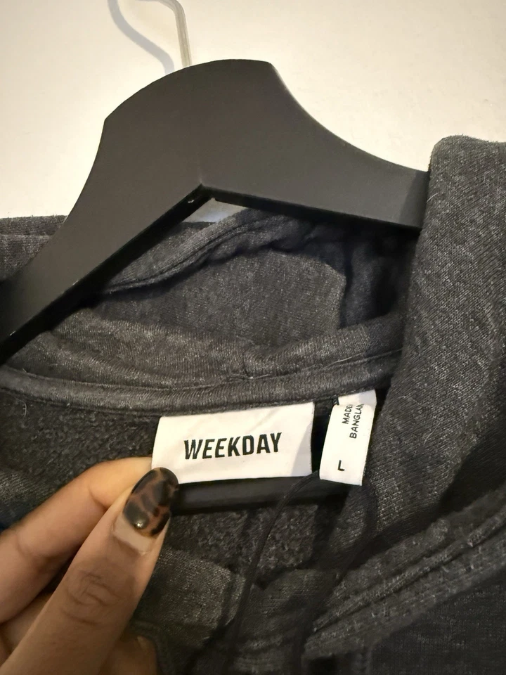 Weekday Damen Hoodie Grau L Kapuzenpullover Sweatshirt Gebraucht Guter Zustand - Bild 3 von 4