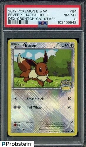 Pokemon Eevee Dark Explorers Staff Promo City Championships 2012 PSA 8