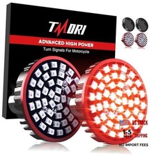 Upgraded 1157 Motorcycle Rear LED Turn Signals Super Bright Bulbs 1157 Rear Red