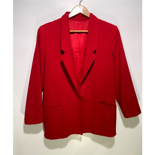 Stephen douglas LTD wool jacket VTG blazer USA made classic holiday red women 10
