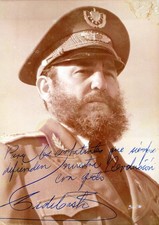 1970s CUBA CUBAN COMMANDER FIDEL CASTRO SIGNED AUTOGRAPH PORTRAIT ORIG PHOTO 378