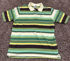 Vintage Y2K Nike Grey Tag Sportswear Striped Polo Shirt Embroidered Mens 2XL