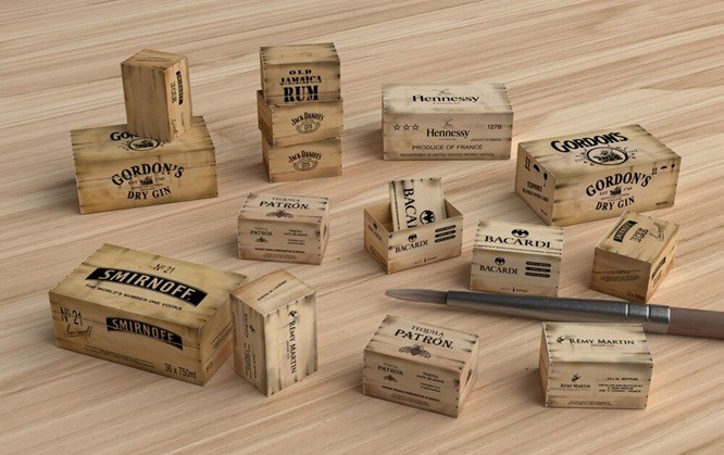 Matho Models 35131 - 1:35 Wooden Crates: Liquors - New