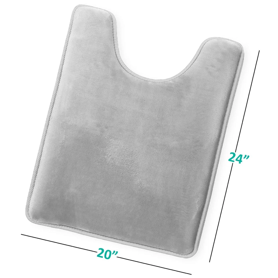 Alfombra de contorno de baño, ultra suave antideslizante y acogedora, espuma viscoelástica de terciopelo en forma de U... Foto 3 de 4