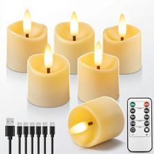 Rechargeable Flameless Candles 6 Pack with Remote Timer LED Votive Decor