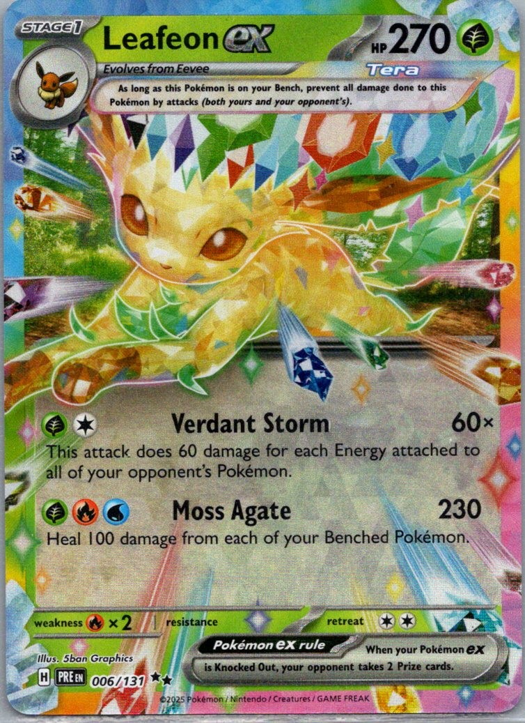 Leafeon ex Prismatic Evolutions 6/131 NM Holofoil