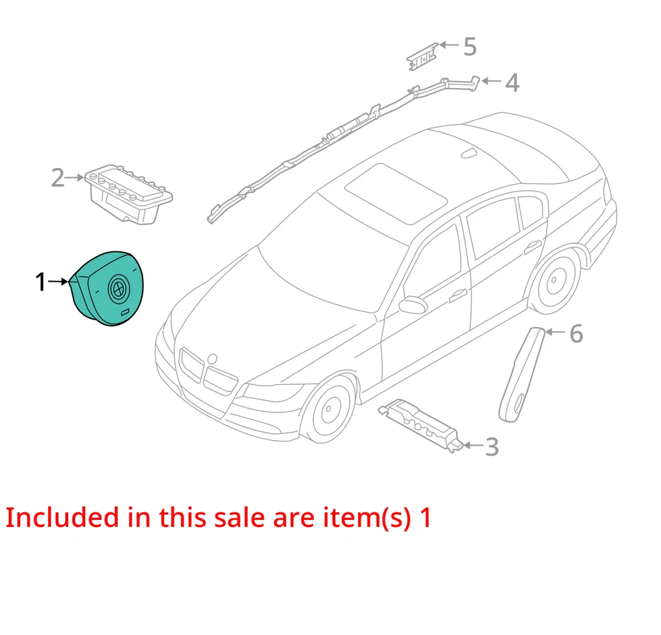 Driver Air Bag Sedan Driver Wheel Flat Bottom Fits 2017 BMW 320i , 32306871092  Foto 3 de 4