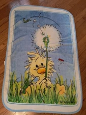  Little Suzy’s Zoo Duckling Witzy Plush Fleece Baby Blanket Throw Gerber Vtg 80s