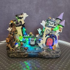 Spookyside Estates Spooky Building Halloween Village House Lighted NO Sound