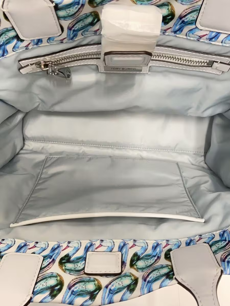 TORY BURCH Nylon Tote Bag in Blue with All-Over Print thumbnail 6