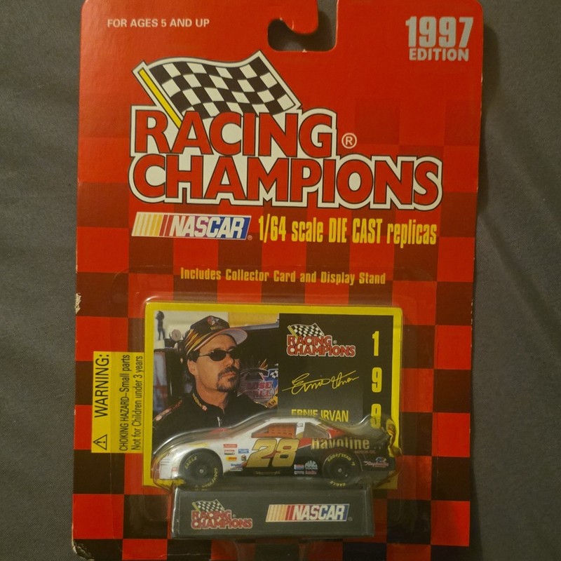 Racing Champions 1997 Edition NASCAR Ernie Irvan #28 Havoline Chevy 1:64 Stand