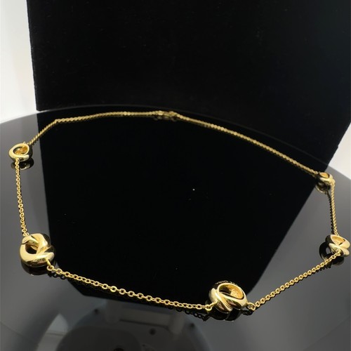 Collier nœud station 16" en argent sterling 925 plaqué or 6,7 grammes (WCP031292) - Photo 2/4