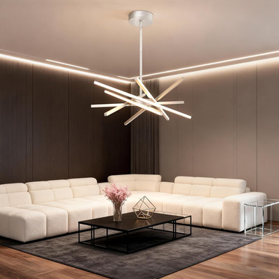 Modern Silver Chandeliers Ceiling 36W LED Pendant Light Embedded Mount Chandelie