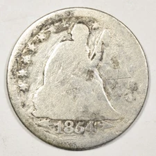 1854-O SEATED QUARTER ~ BOLD HUGE O VARIETY! AFFORDABLE GRADE PRICED RIGHT!