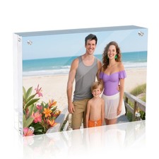 5x7 Acrylic Magnetic Picture Frame, 20 mm Thick Clear Double Sided Freestandi...
