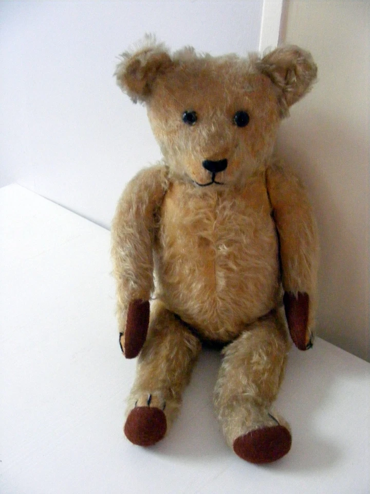 Basile ours ancien né vers 1930 environ remplis de paille hauteur 50cm. - Photo 4/4