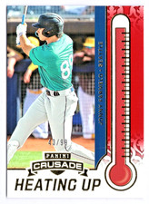 JONNY FARMELO S/P #43/99 2025 PANINI CRUSADE HEATING UP RED FOIL #29 MARINERS