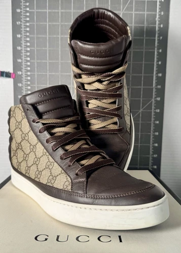Baskets hautes marron GUCCI GG Supreme taille 8 homme/EU 41,5