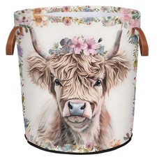 Highland Cow Laundry Basket Waterproof Collapsible Hamper With Handles Oxford...