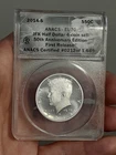 2014-S ANACS EU70 Kennedy Half Dollar Enhanced Uncirculated 90% Silver Coin