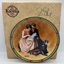 1985 Knowles Norman Rockwell Plate A Couples Commitment 8.5" Bradex 84-R70-7.2