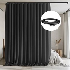 Room Divider Curtains with Flexible Ceiling Tracks Set,Blackout Curtain Ceili...