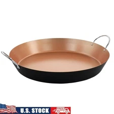 Carbon Steel Nonstick Paella Pan 16 Inch Induction Safe Cookware Easy Release US