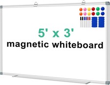 HQprobd 60x36 Magnetic Whiteboard 5x3 Ft Large Wall Hanging Dry Erase Board Tray