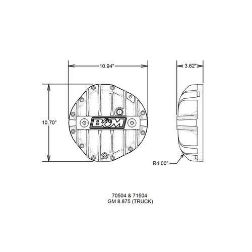 B&M 70504 Cast Aluminum Differential Cover for GM 8.875" Truck - Picture 3 of 6