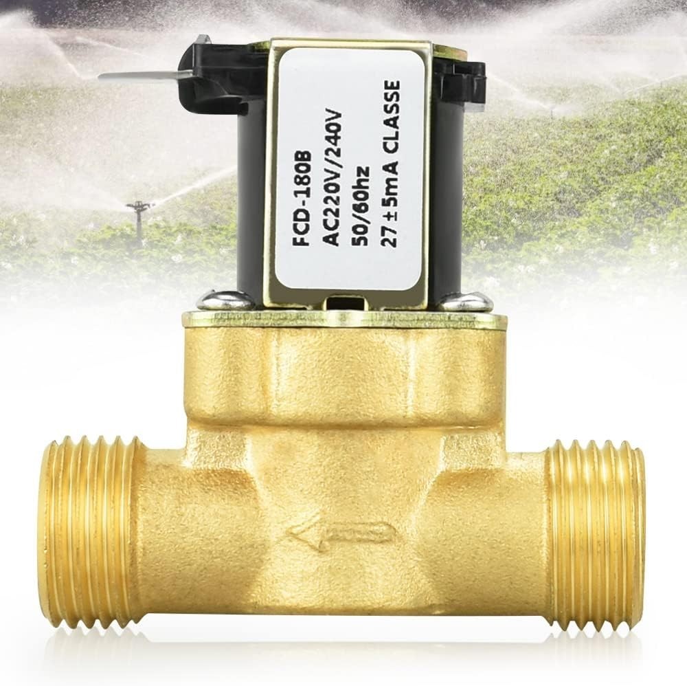 Elettrovalvola Elettrica in Ottone 220v Valvola a Solenoide 1/2 Elettrovalvola