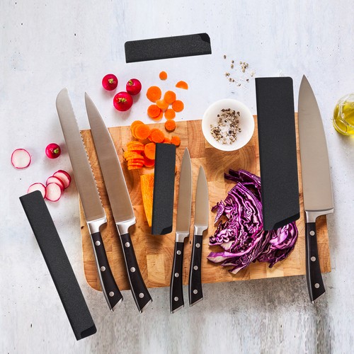 2 Pezzi Manicotti Copricoltelli da Cucina in ABS per Coltello Chef 8" Nero - Foto 8 di 8